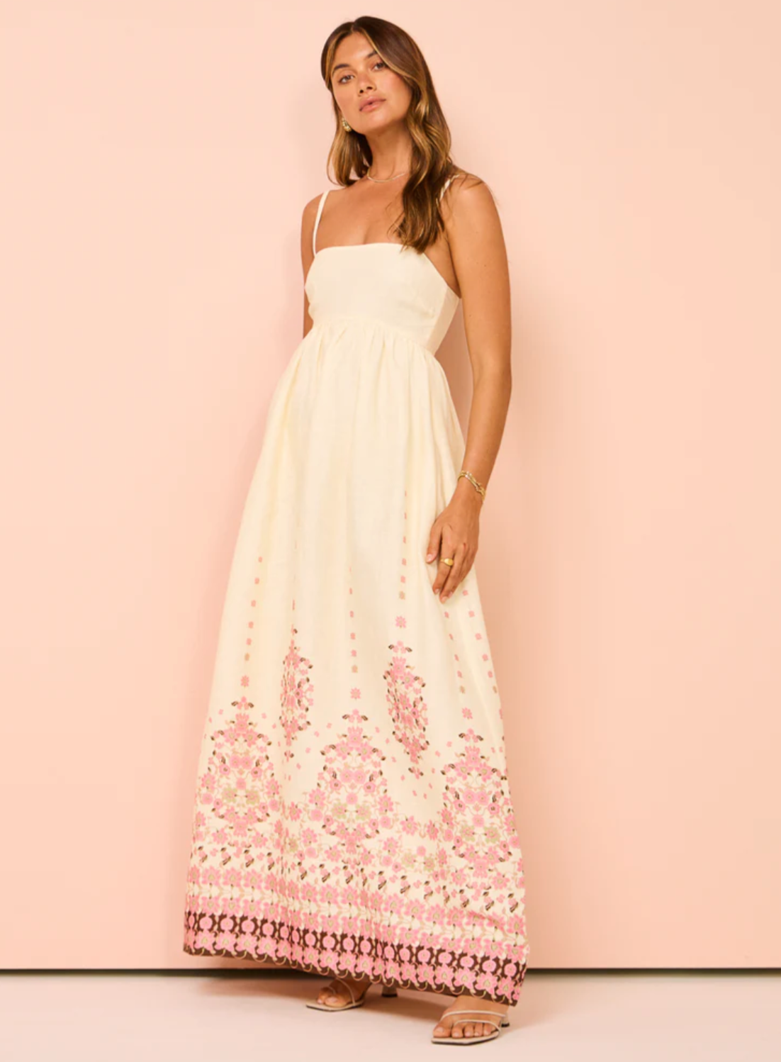 WHITE FLORAL MAXI DRESS