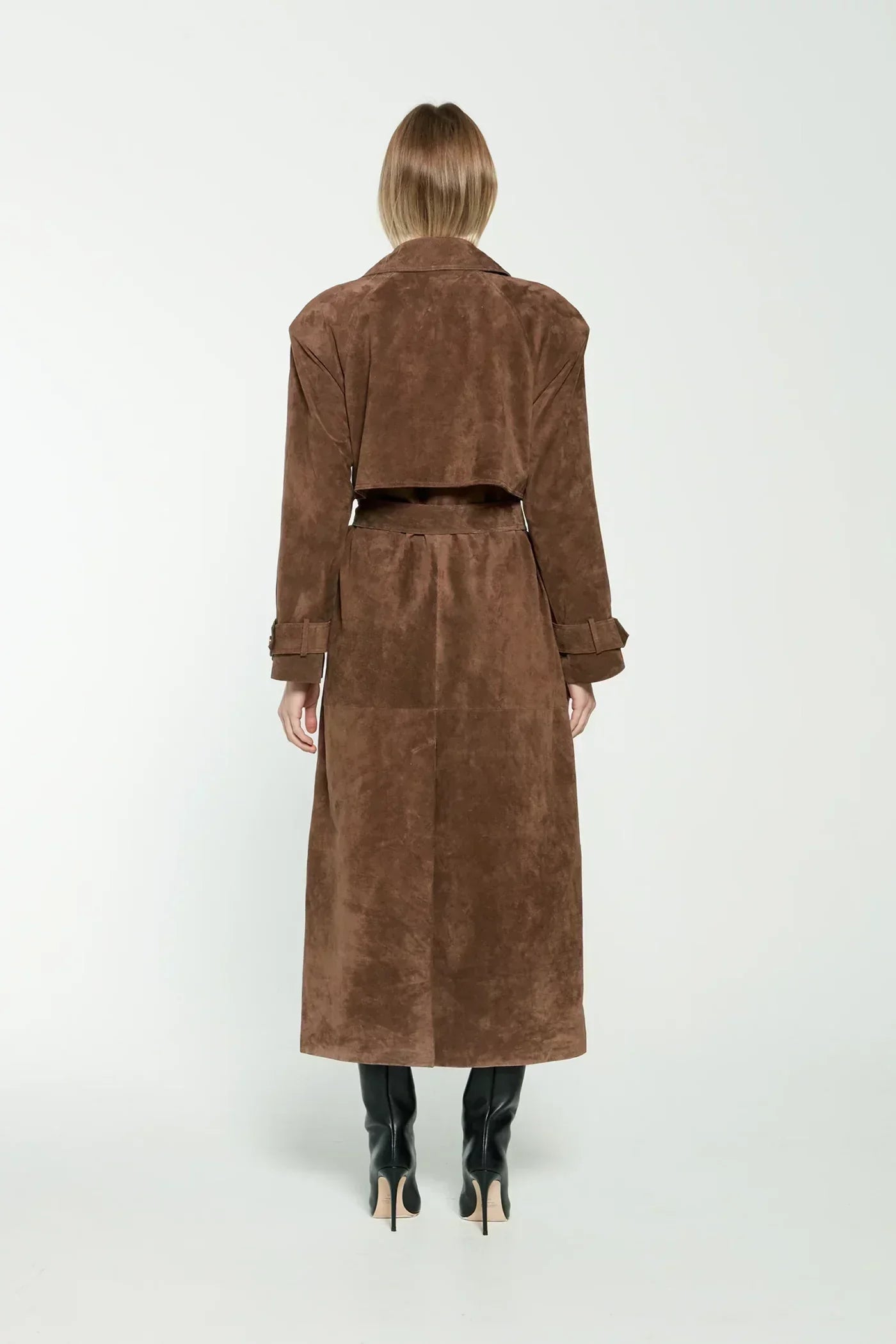 BROWN SUEDE TRENCH COAT
