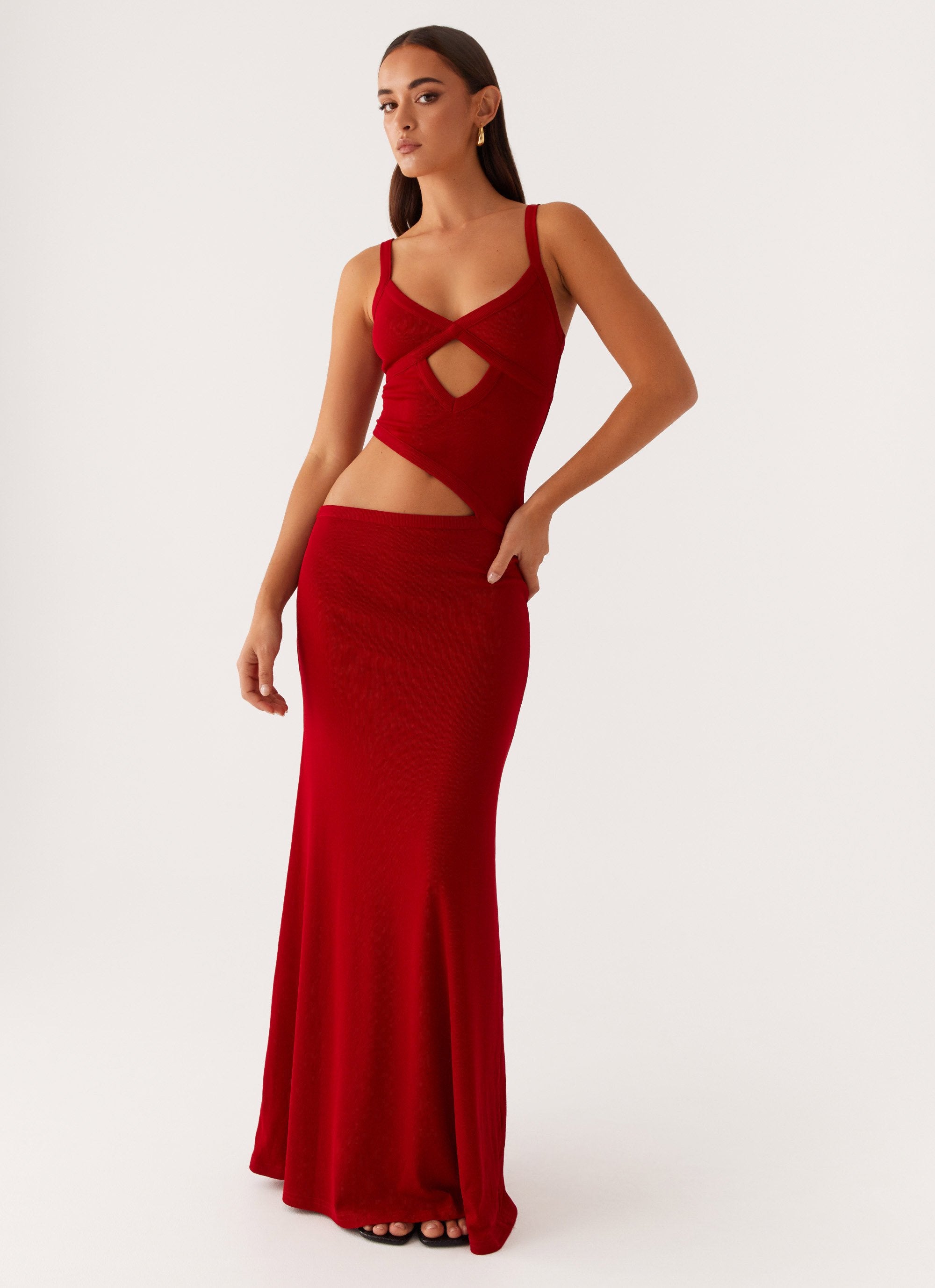 RED MAXI DRESS