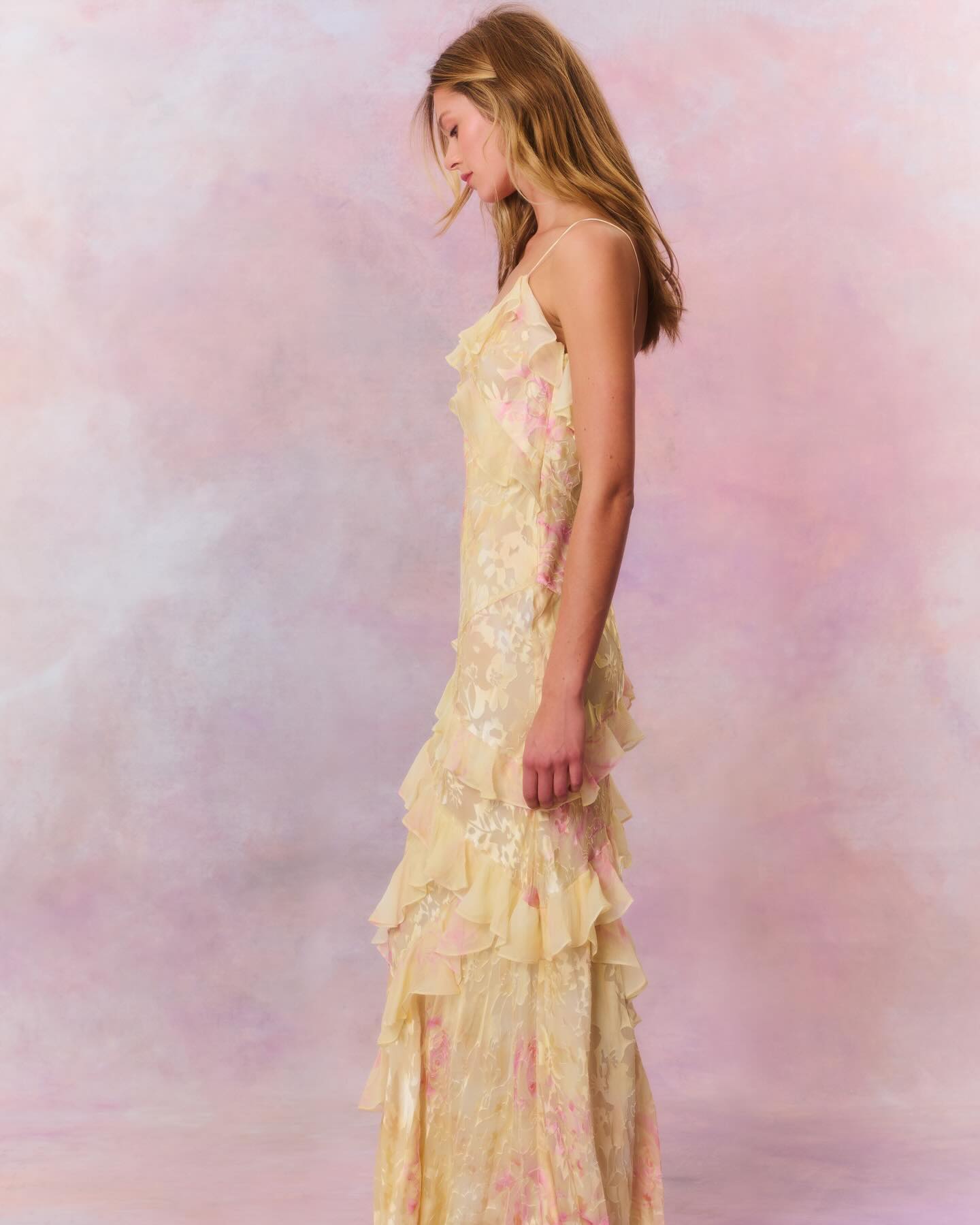 YELLOW FLORAL MAXI DRESS