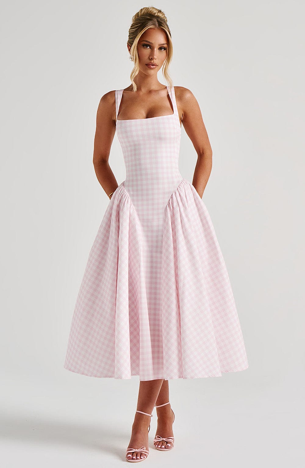 PINK PICKNICK MIDI DRESS