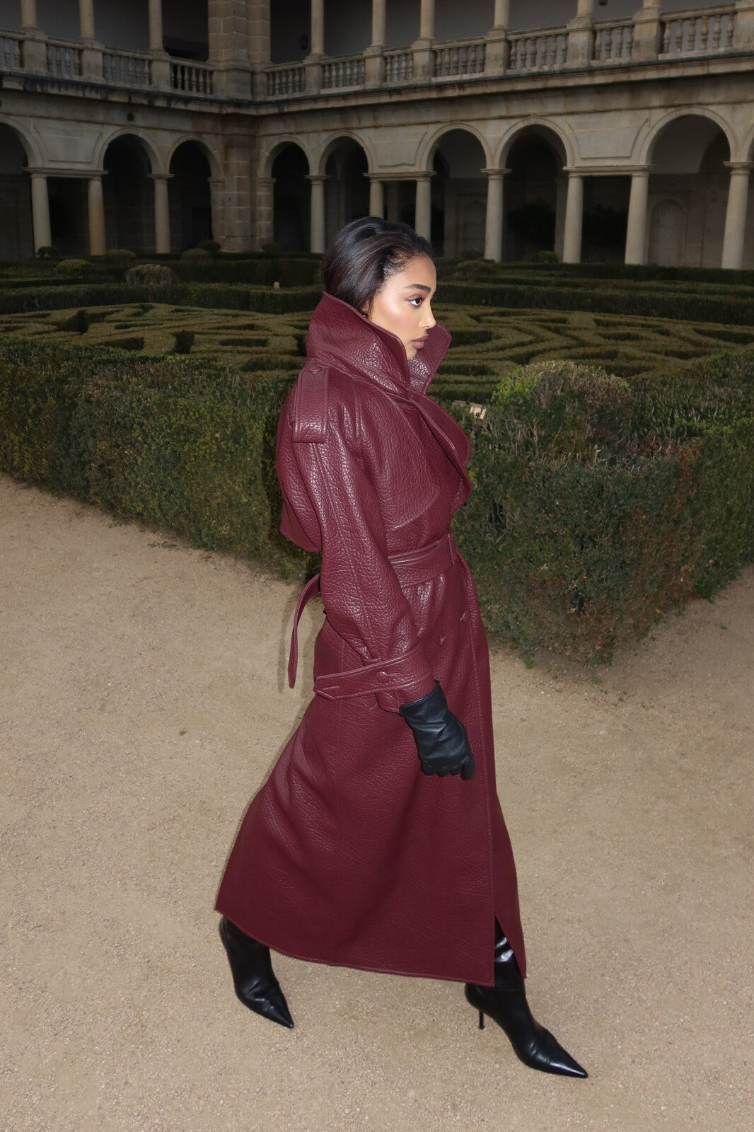 Caroline Leather Trenchcoat