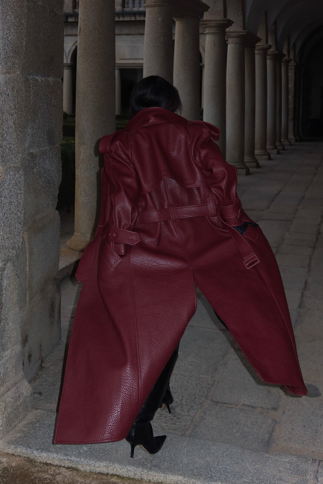 Caroline Leather Trenchcoat