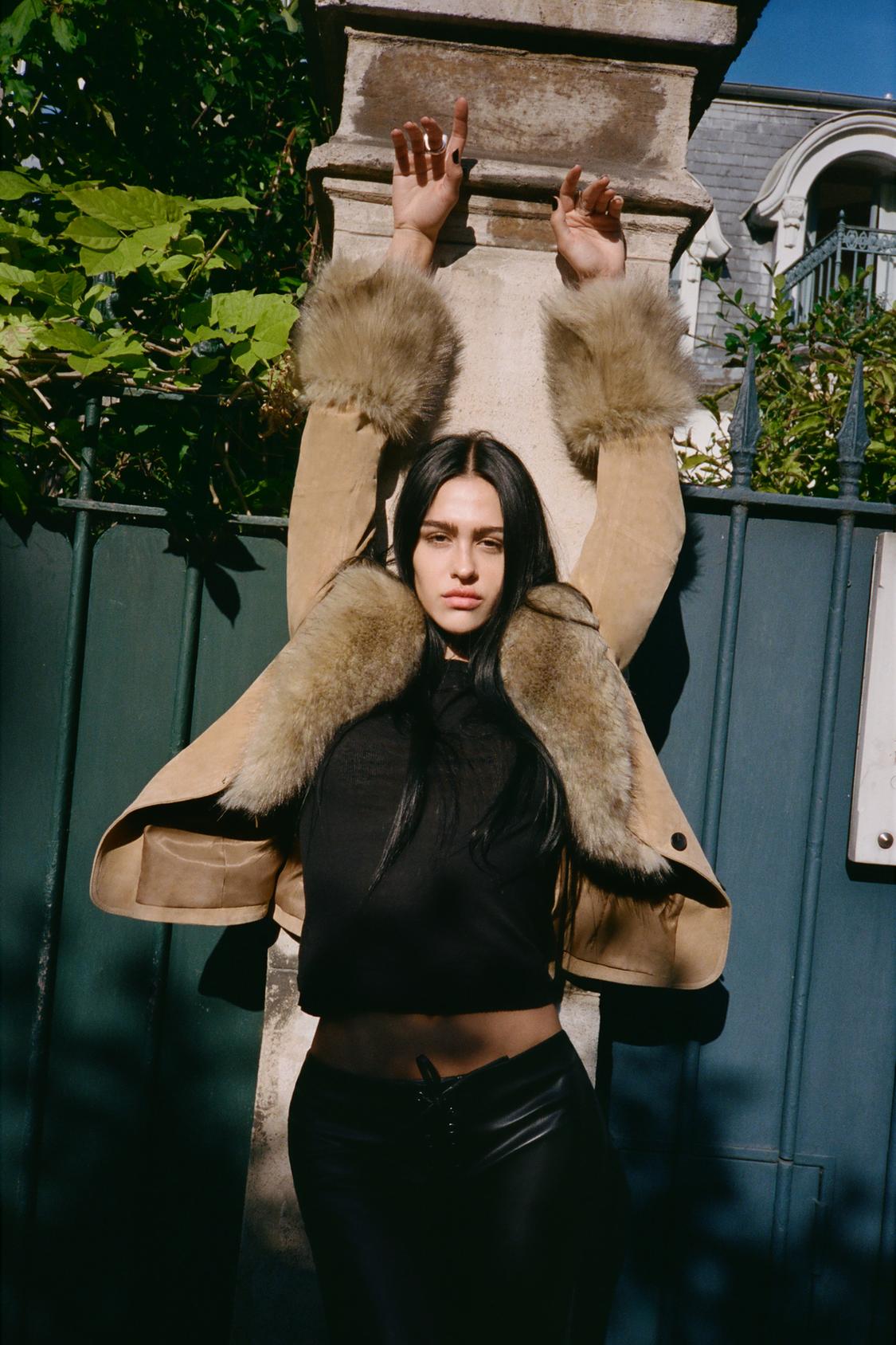 Izara Fur Suede Coat