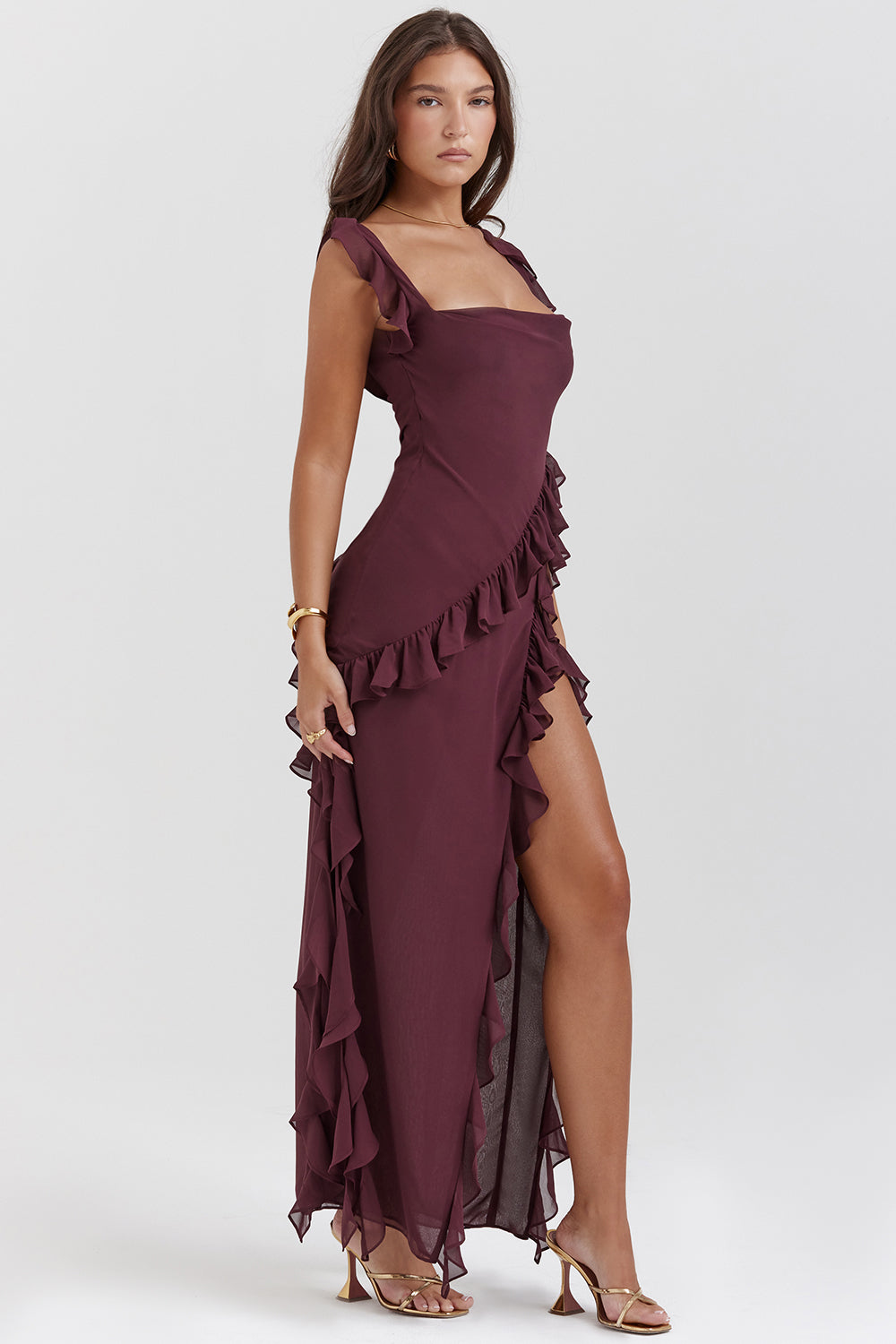 WINE RED MAXI DRESS