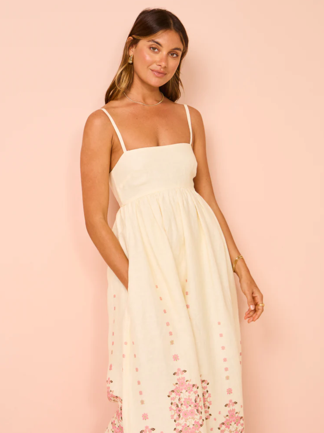 WHITE FLORAL MAXI DRESS