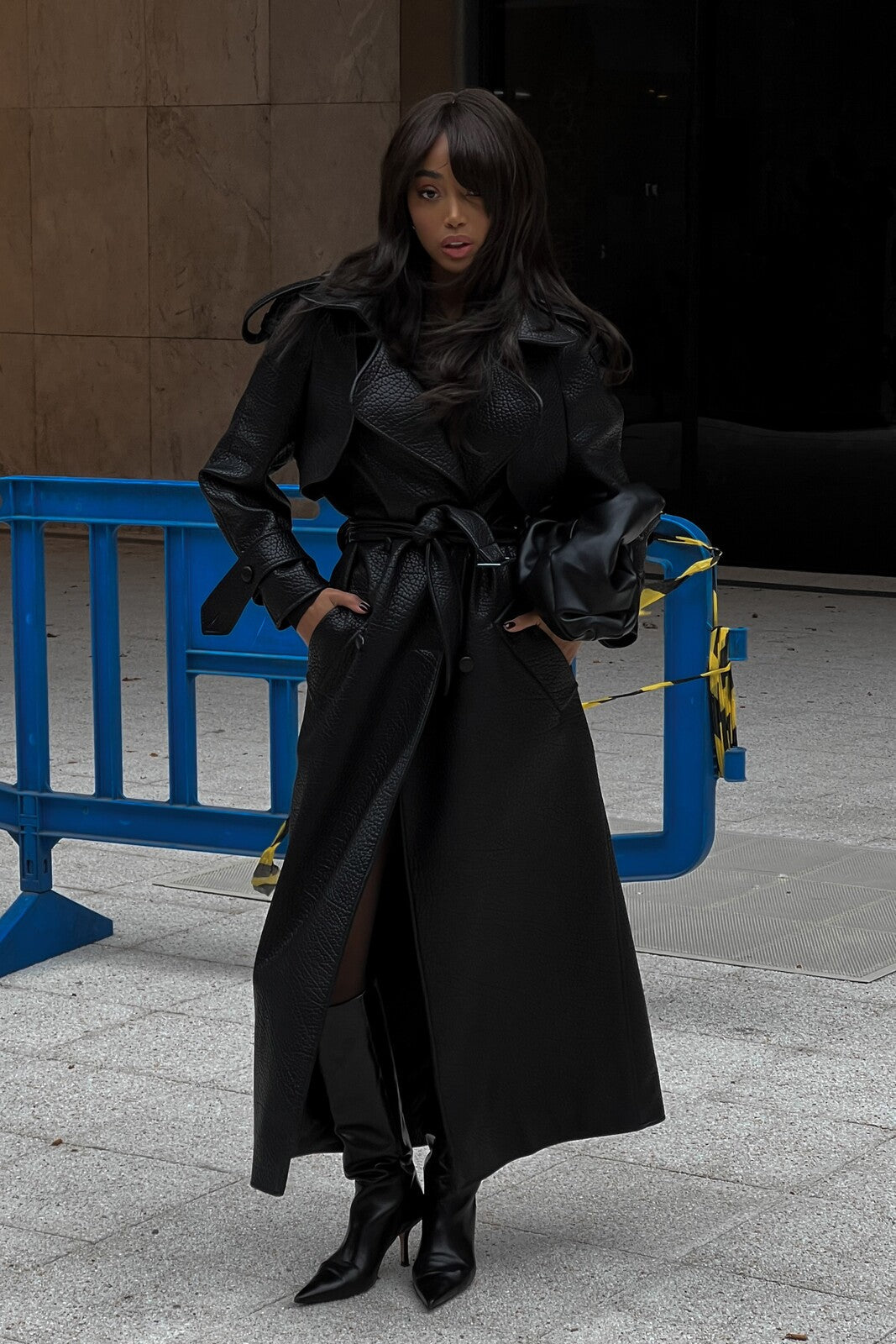 Caroline Leather Trenchcoat