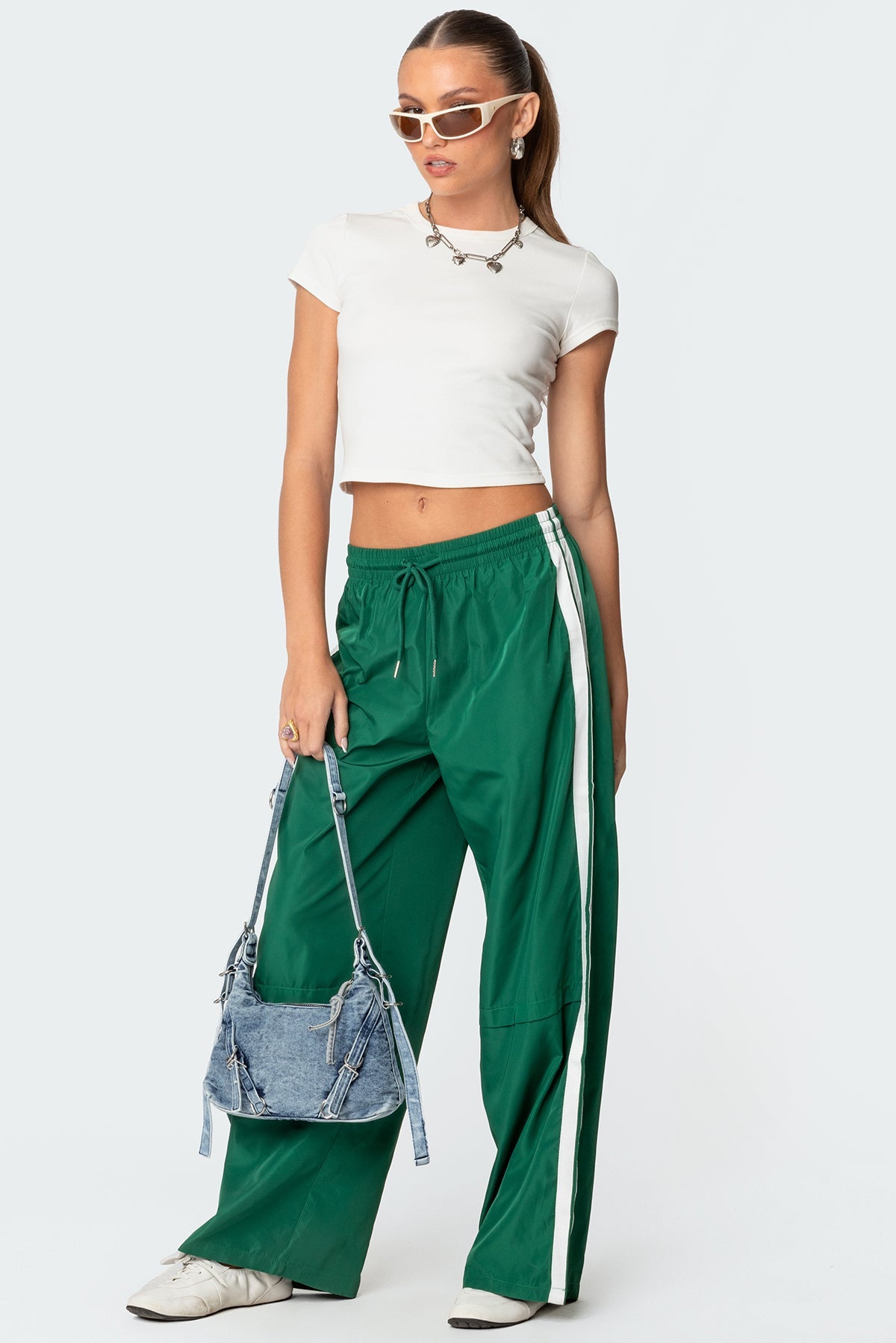 GREEN TRACK PANTS