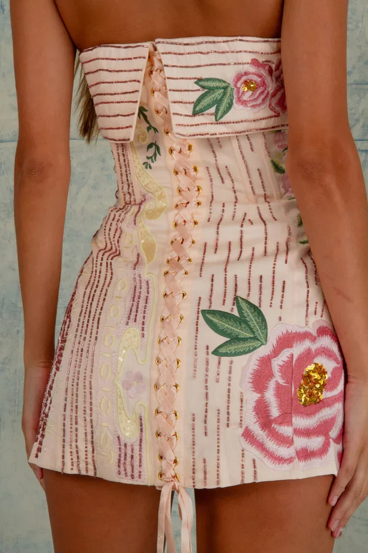 PINK FLORAL MINI DRESS