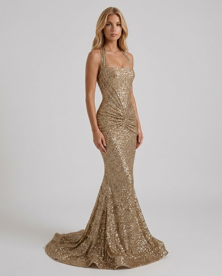 Goldene Meerjungfrauenrobe